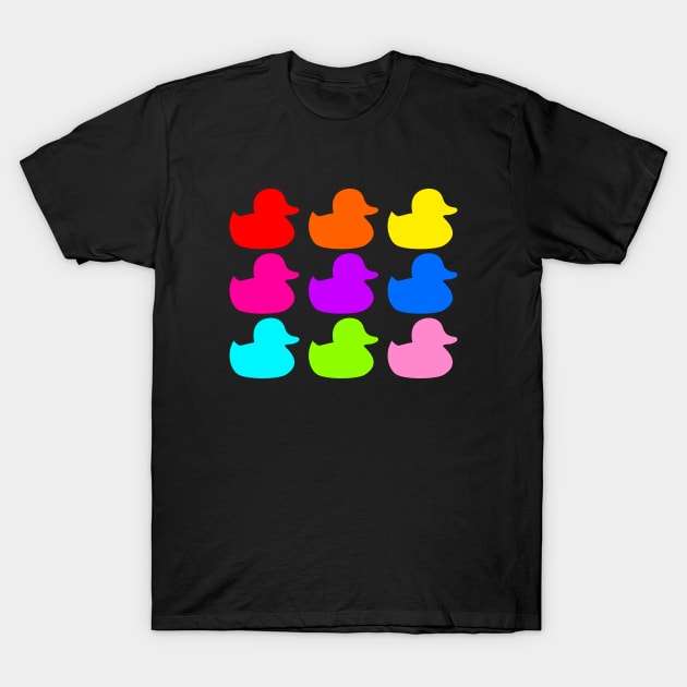 Multicolored Rubber Ducks. T-Shirt by DucksInPublic